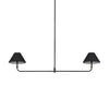 Cullen Linear Double Pendant - Black Leather