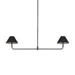 Cullen Linear Double Pendant - Black Leather