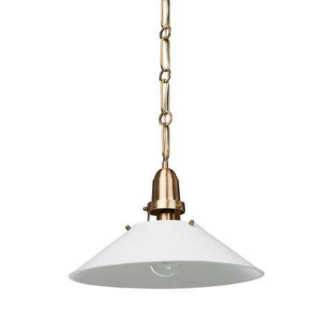 Nicholls Tapered Pendant - White Aluminum Enamel