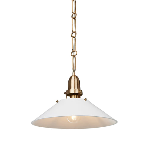 Nicholls Tapered Pendant - White Aluminum Enamel