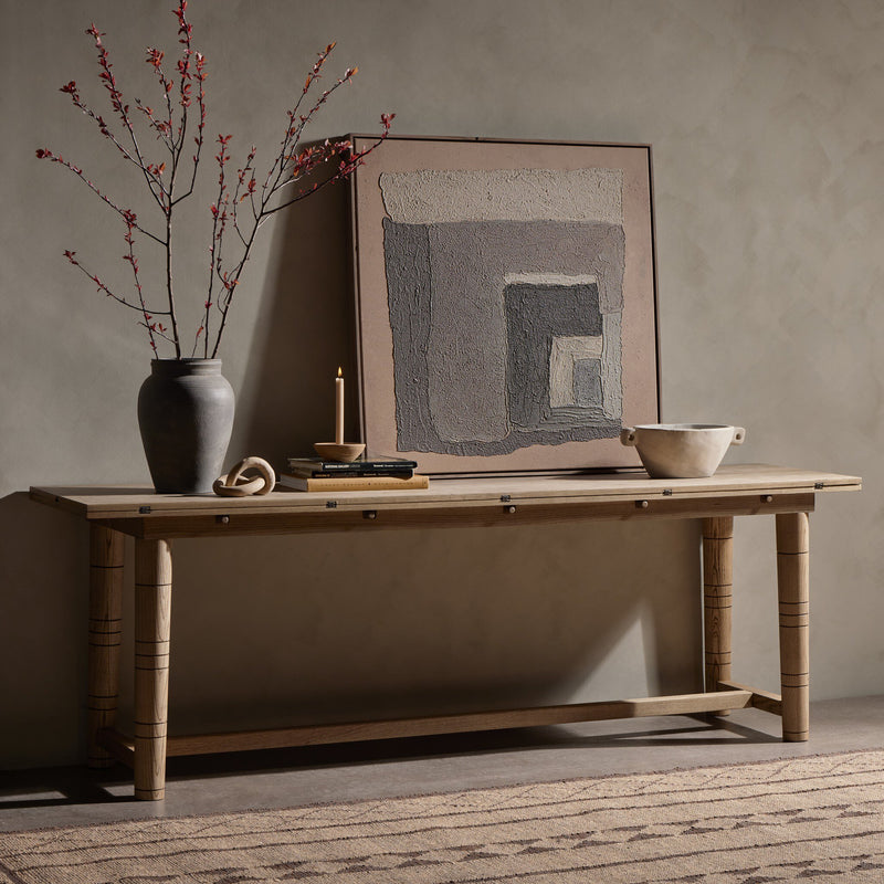 Flip Top Console Table - Toasted Ash