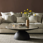 Corbett Large Coffee Table - Creamy Taupe Marble