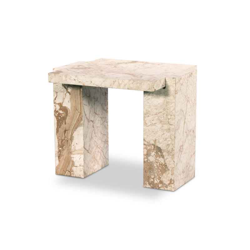 Romano End Table - Desert Taupe Marble