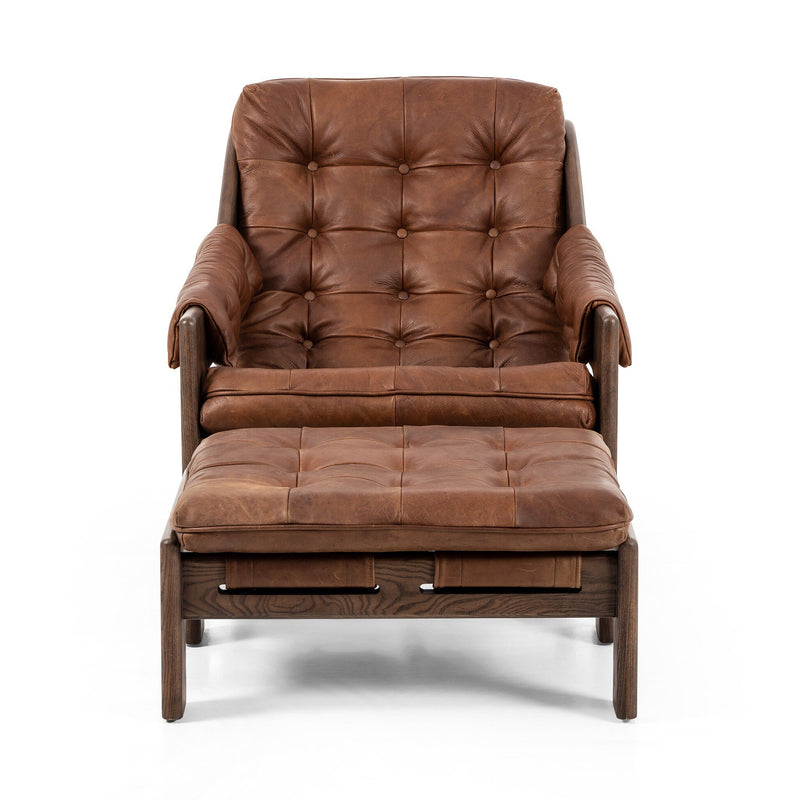 Halston Chair With Ottoman - Heirloom Sienna