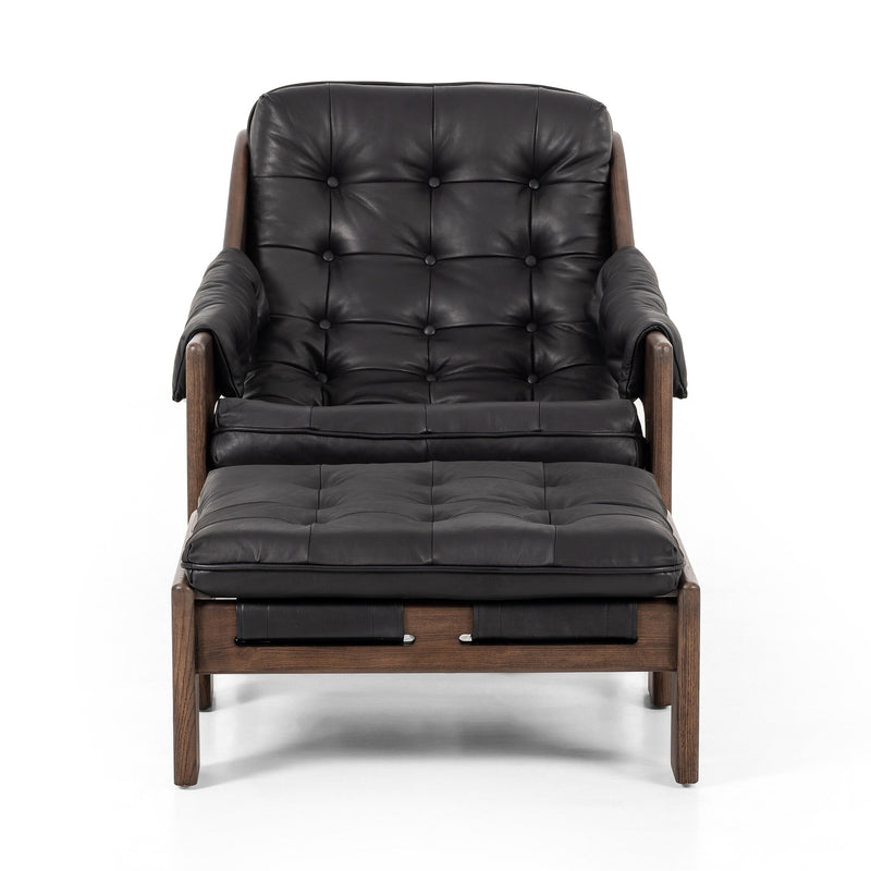 Halston Chair With Ottoman - Heirloom Black