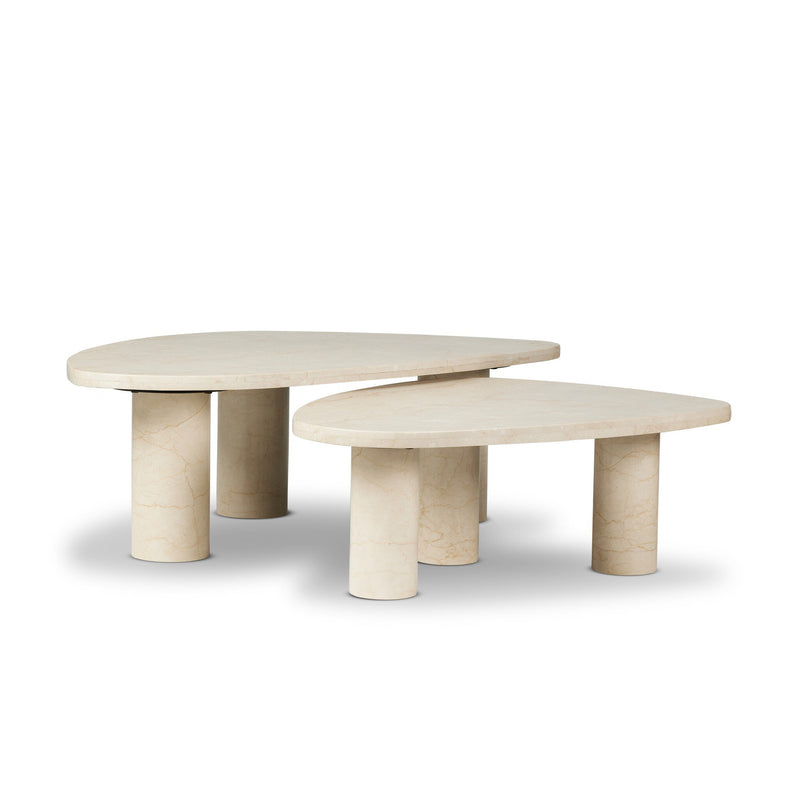 Zion Nesting Coffee Tables - Cream Marble