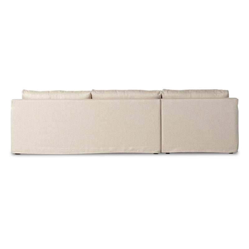 Hampton 2-Piece Slipcover Sectional - Evere Creme