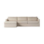 Hampton 2-Piece Slipcover Sectional - Evere Creme