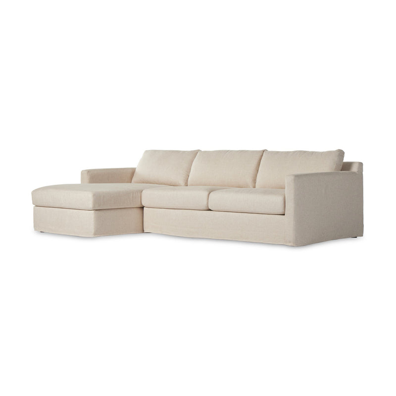 Hampton 2-Piece Slipcover Sectional - Evere Creme