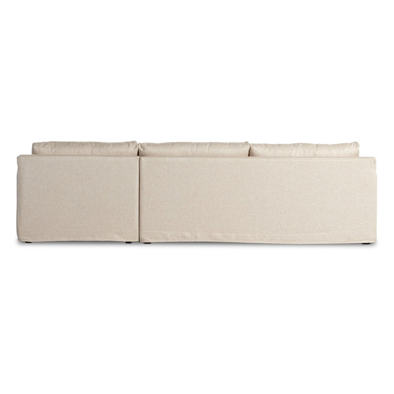 Hampton 2-Piece Slipcover Sectional - Evere Creme