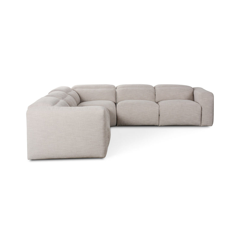 Radley Power Recliner 5-Piece Sectional - Laken Stone