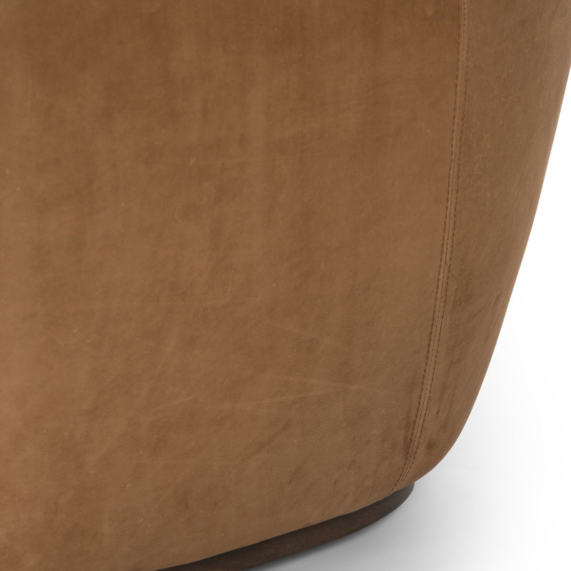 Julius Swivel Chair - Nubuck Cognac