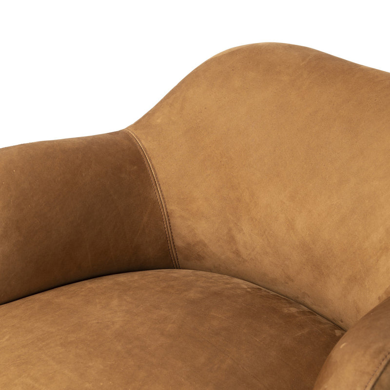 Julius Swivel Chair - Nubuck Cognac