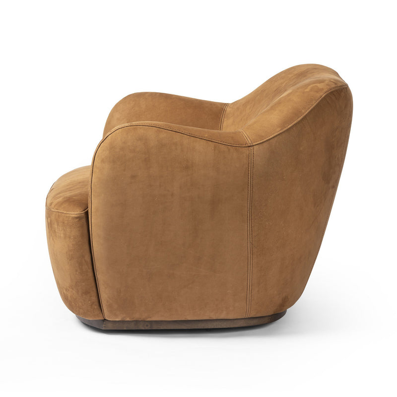 Julius Swivel Chair - Nubuck Cognac