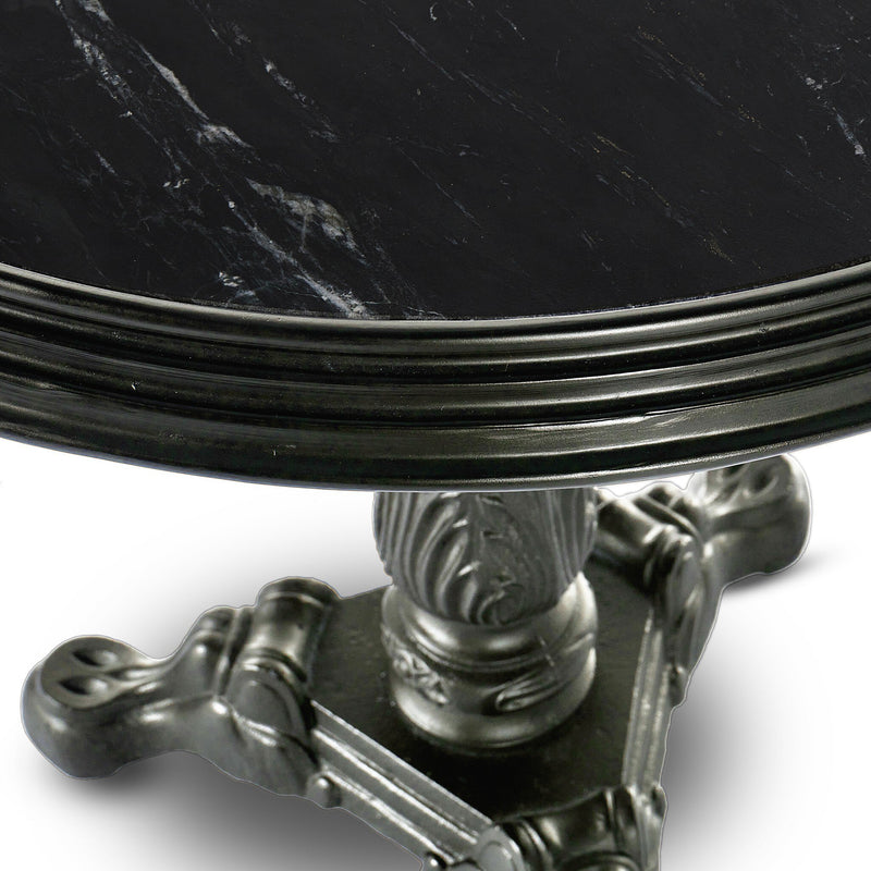 Iron Tea Table - Black Marble