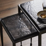 Dalston Nesting End Table Set - Smoked Black Cast Glass