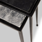 Dalston Nesting End Table Set - Smoked Black Cast Glass