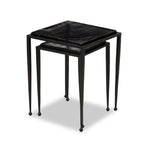 Dalston Nesting End Table Set - Smoked Black Cast Glass