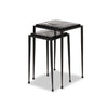 Dalston Nesting End Table Set - Smoked Black Cast Glass