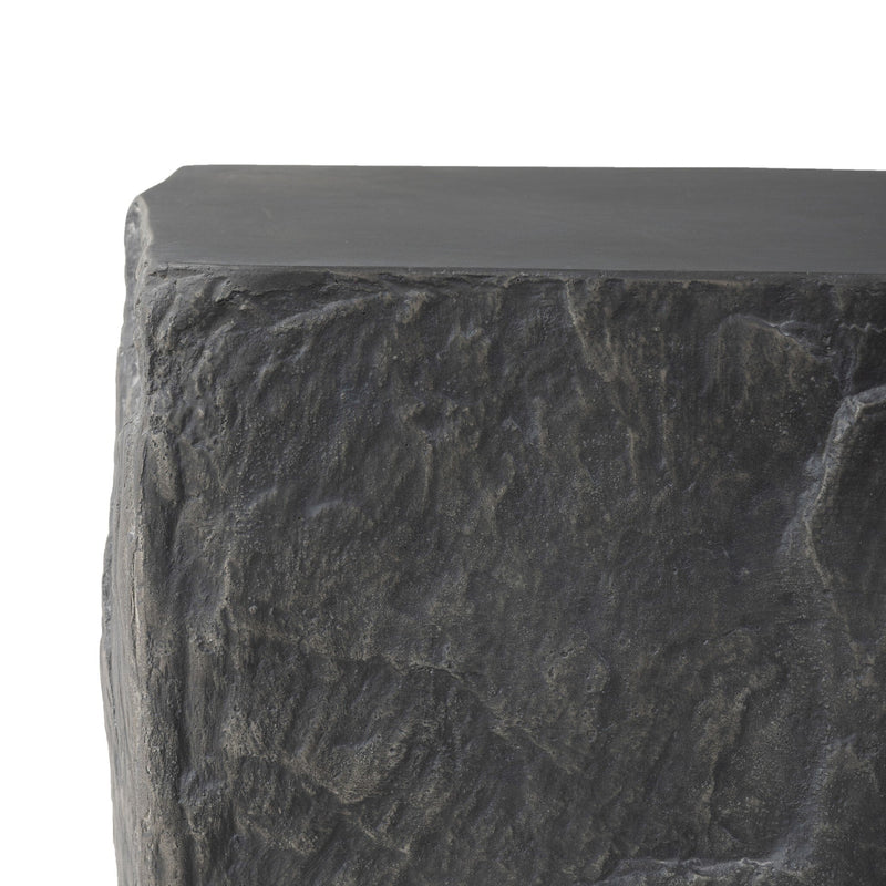 Lucius End Table - Smooth Black Concrete