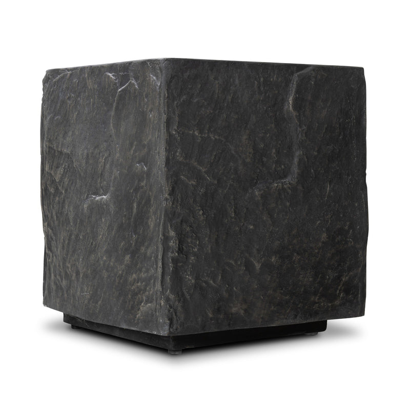 Lucius End Table - Smooth Black Concrete