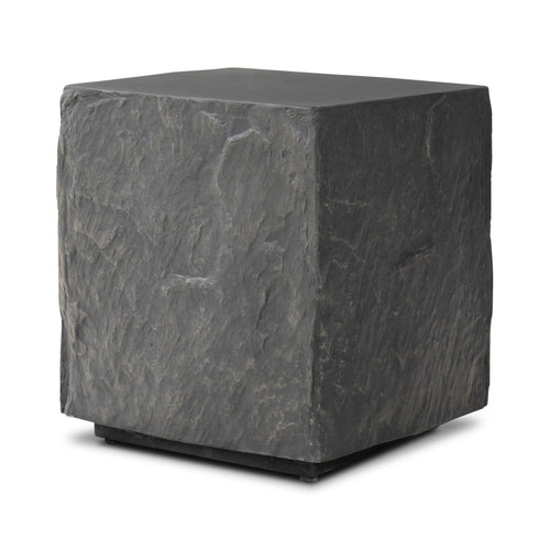 Lucius End Table - Smooth Black Concrete