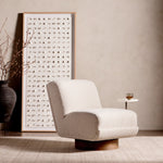 Bronwyn Swivel Chair + Side Table - Knoll Natural