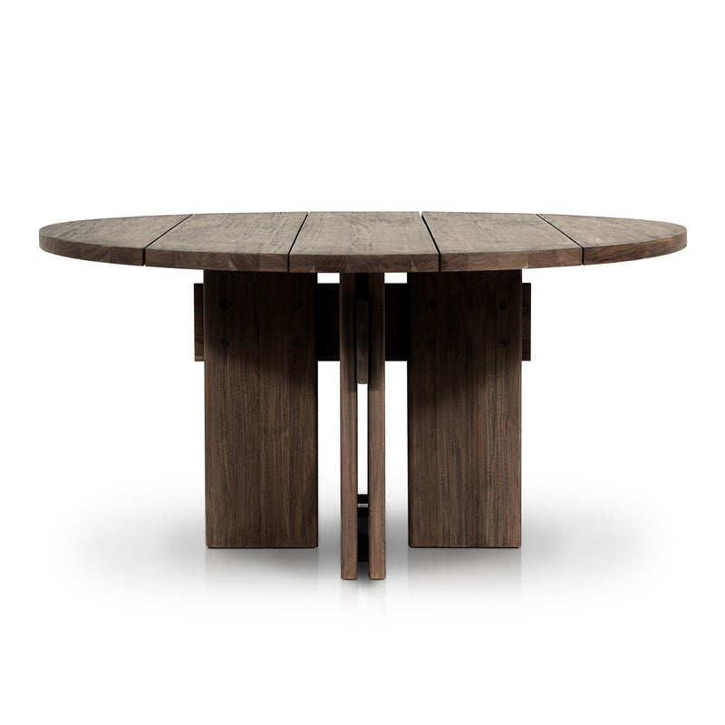 Railay Round Outdoor Dining Table-60" - Stained Toasted Brown-FSC