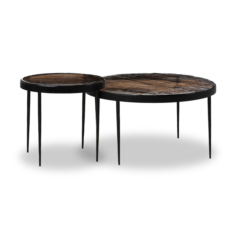 Yoko Nesting Tables - Smoked Brown Cast Glass