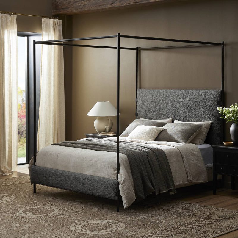 Anderson Canopy Bed - Knoll Charcoal