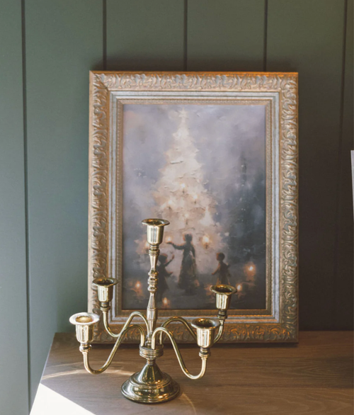 Christmas Tree Gold Framed Artwork