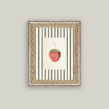 Strawberries on Stripes Framed Artwork