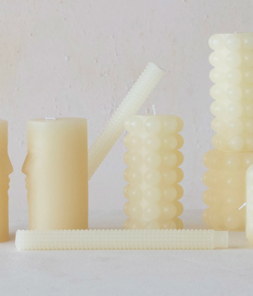 Hobnail Taper Candle, Unscented