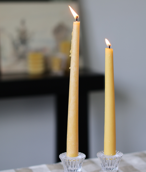 10" Beeswax Taper Candles