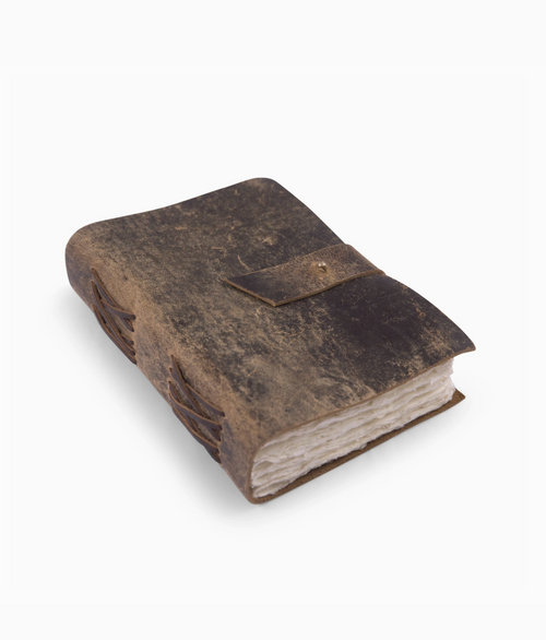 Scratched Brown Leather Journal
