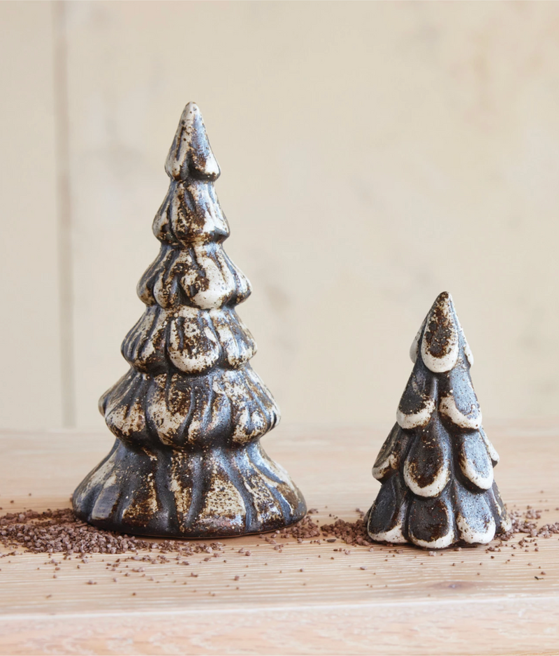 Brown Stoneware Tree with Reactive Glaze