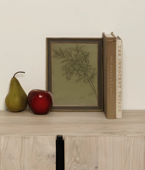 Leaves On Green Framed Art