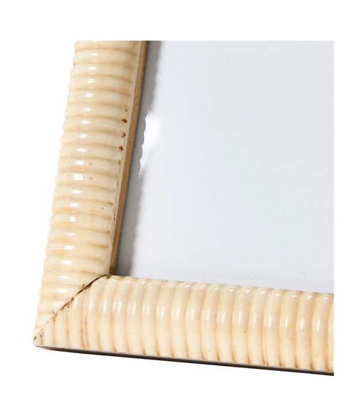 Hand-Carved Photo Frame with Ribbed Pattern