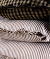 Ruffle Bolster Pillow with Brown & White Stripes