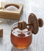 Honey Jar, Teak and Glass - Mini