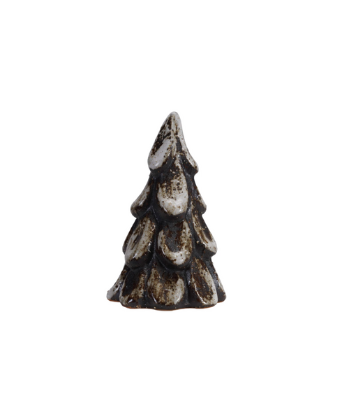 Brown Stoneware Tree with Reactive Glaze
