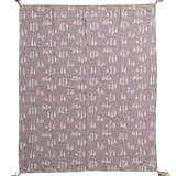 Stonewashed Voile Throw with Hand-Embroidered Kantha Stitch & Tassels