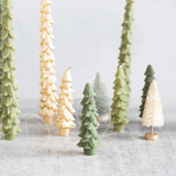 Unscented Tree Shaped Taper Candles - Forest Green