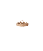 Decorative Braided Bankuan & Rattan Scalloped Tray with Handles
