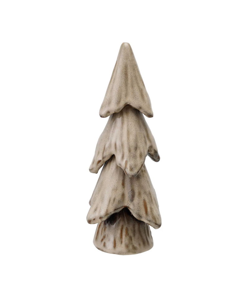 Cream Stoneware Tree with Reactive Glaze (Each One Will Vary)