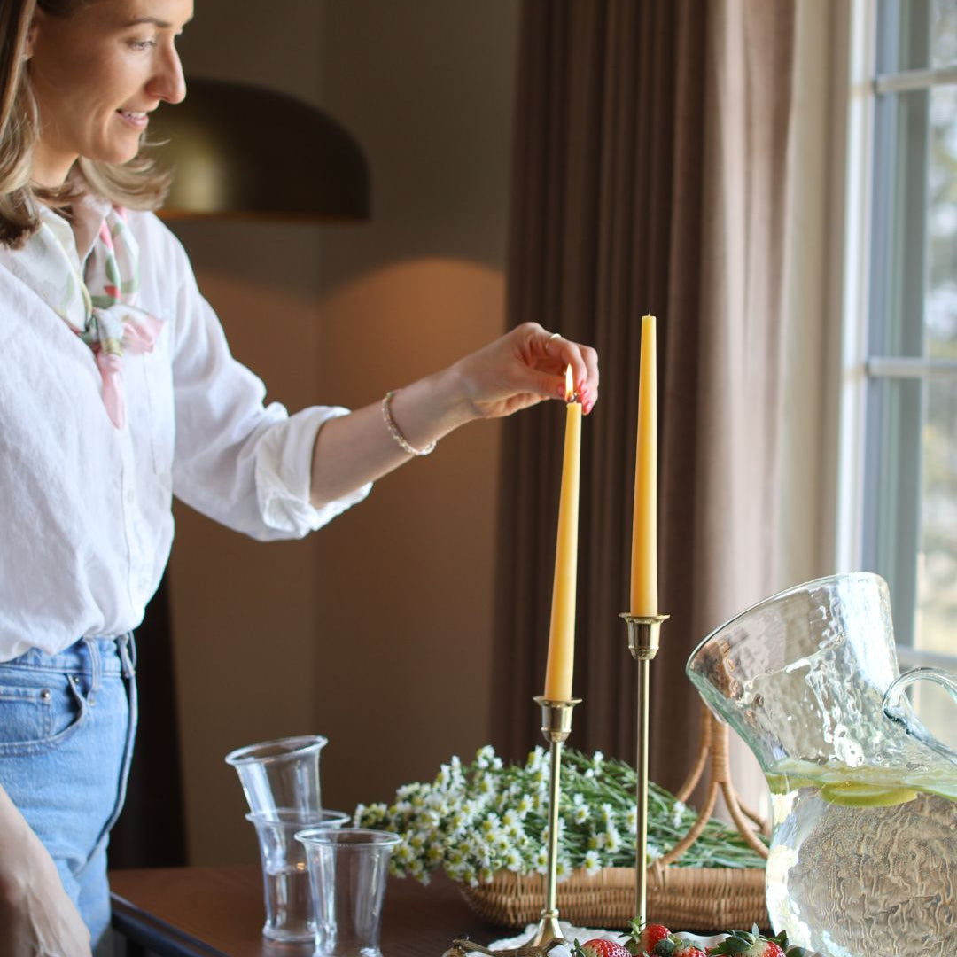 10" Beeswax Taper Candles