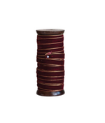 10 Yards Velvet Ribbon with Metallic Edges on Wood Spool