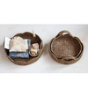 Decorative Braided Bankuan & Rattan Scalloped Tray with Handles