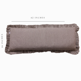 Ruffle Bolster Pillow with Brown & White Stripes