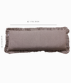 Ruffle Bolster Pillow with Brown & White Stripes
